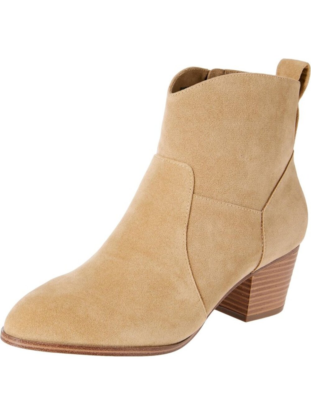 Women's Tan Memory Foam Insole Non Slip with Stacked Heel Western Ankle Boots